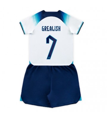 England Jack Grealish #7 Hjemmebanesæt Børn VM 2022 Kort ærmer (+ korte bukser)